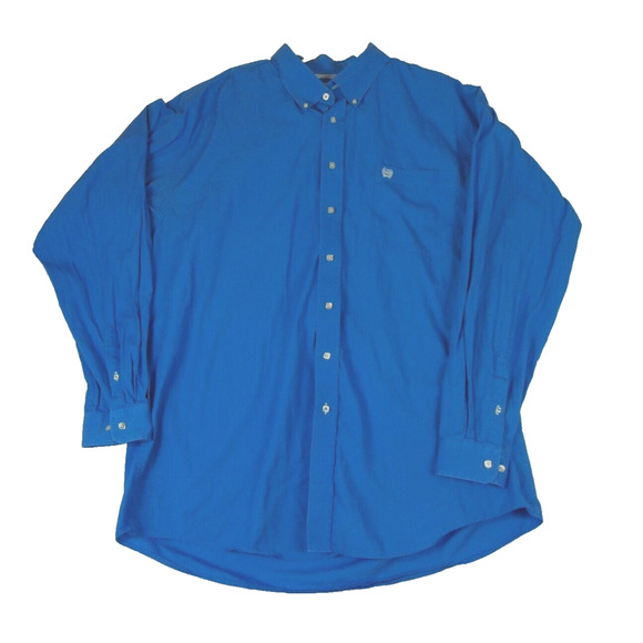 Cinch Shirt Mens XXL Button Down Blue Shirt Chest Pocket‎ Embroidered Logo - Picture 1 of 10